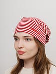 Шапка HAMMABURG арт. 8699903 LONG BEANIE REVERSIBLE JERSEY (красный / белый)